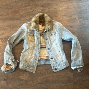 Hollister Jean Jacket with fur collar